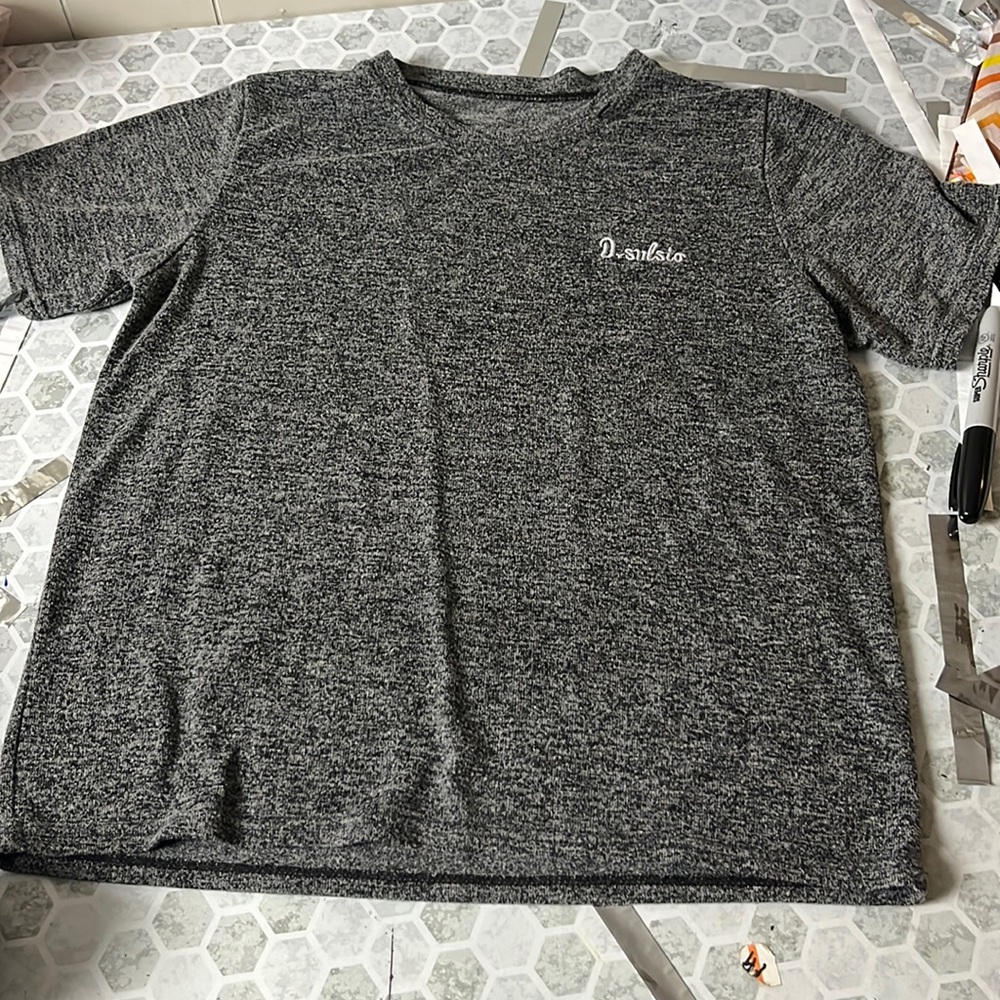 Small Gray Short Sleeve Embroidered T Shirt
